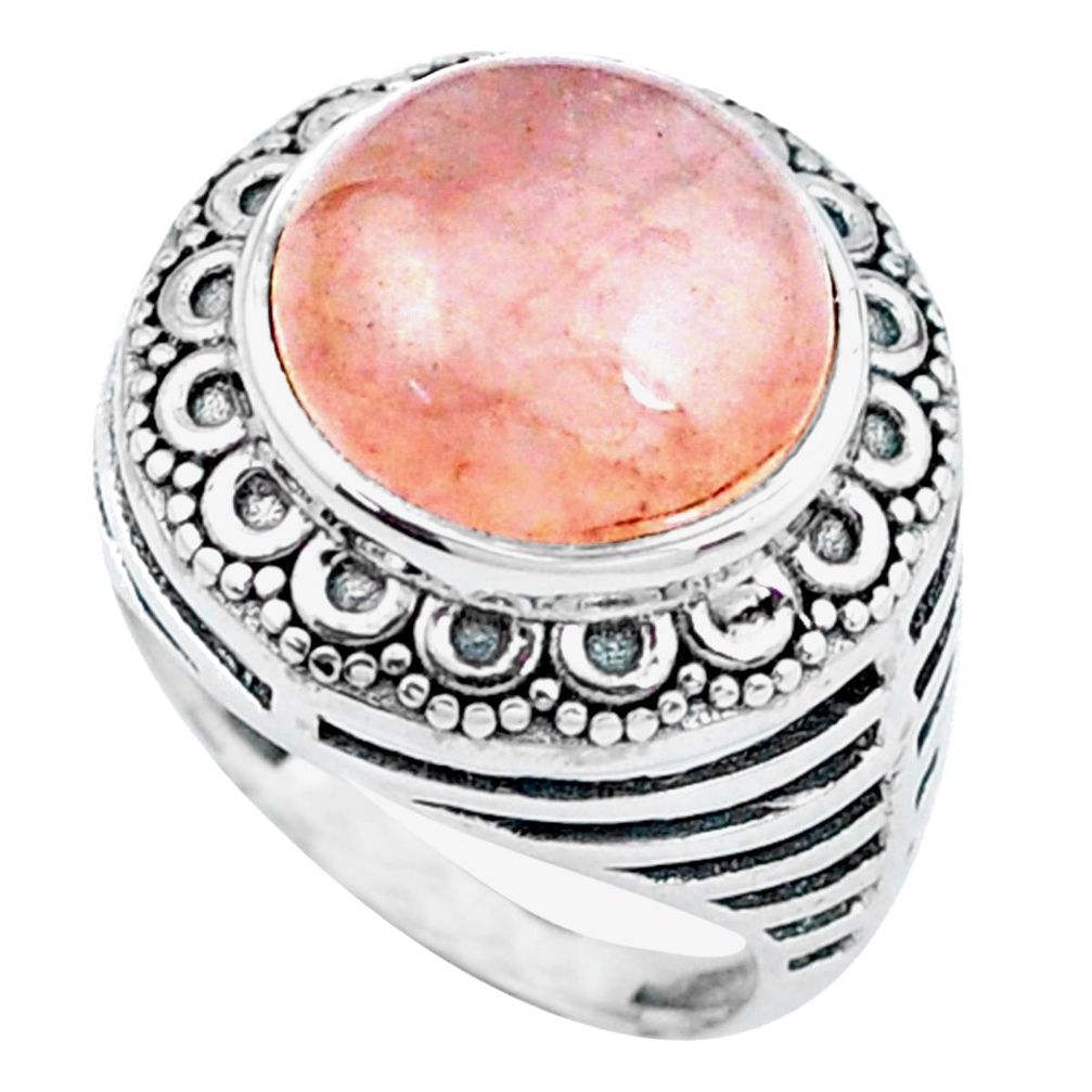 6.18cts natural rose quartz 925 silver solitaire ring jewelry size 7 p24912