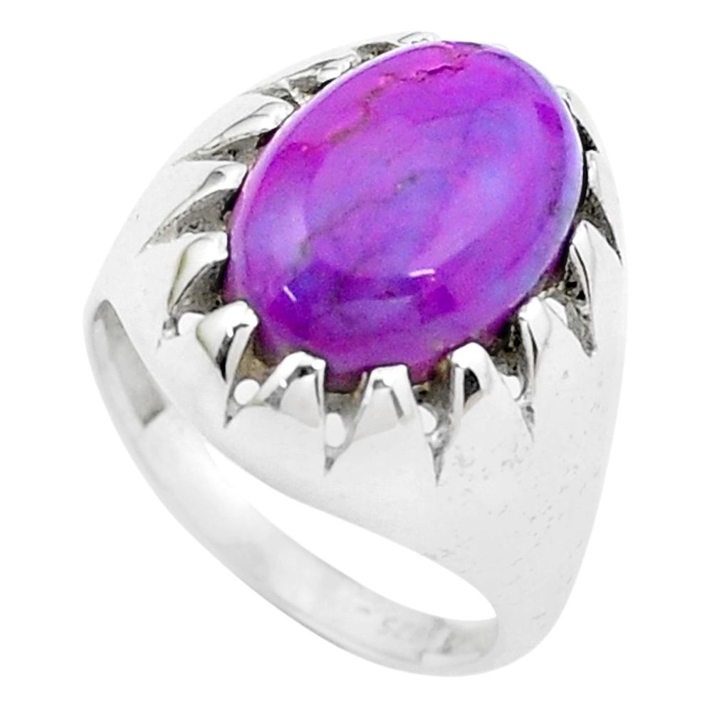 6.62cts purple copper turquoise 925 silver solitaire ring jewelry size 8 p24946