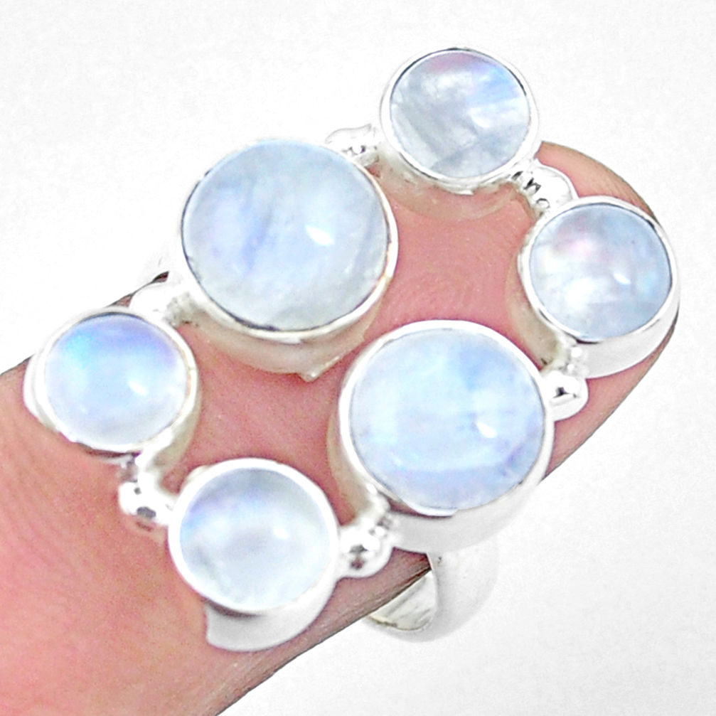 10.26cts natural rainbow moonstone 925 sterling silver ring size 8.5 p25814