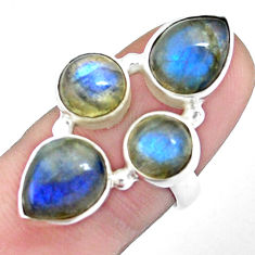 12.21cts natural blue labradorite 925 sterling silver ring size 6.5 p25835