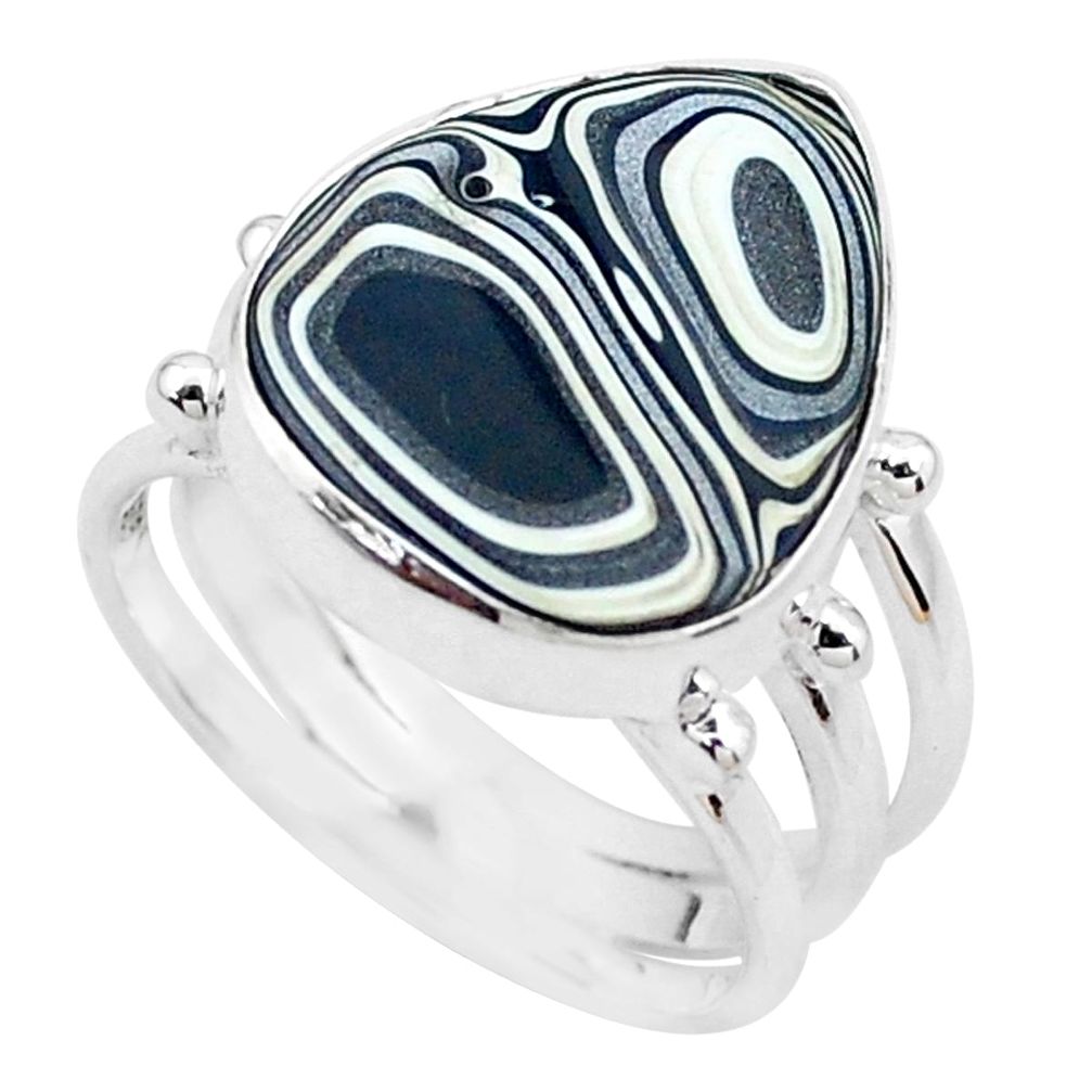 10.78cts fordite detroit agate 925 silver solitaire ring jewelry size 8.5 p26146