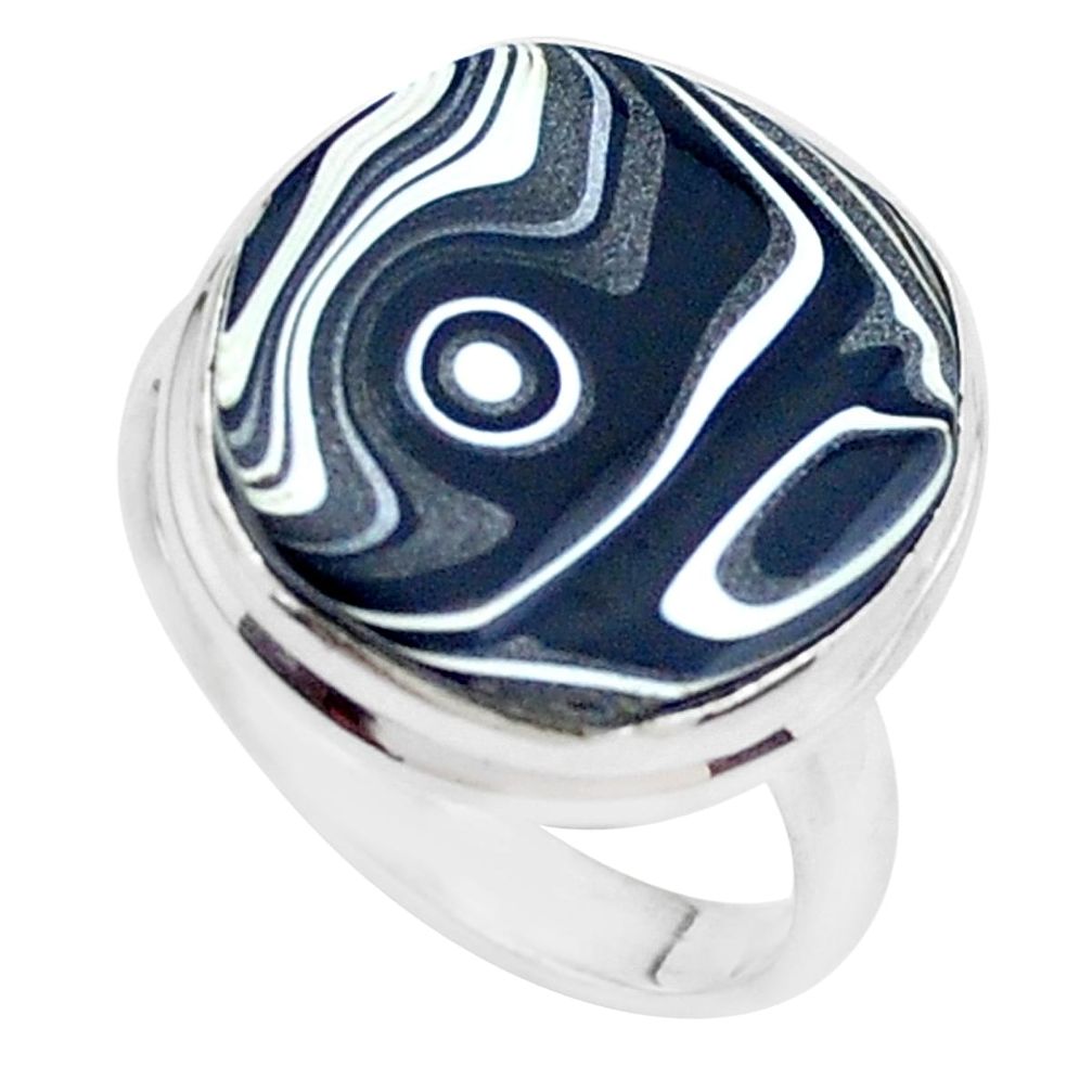 925 silver 9.35cts fordite detroit agate solitaire ring jewelry size 8 p26151