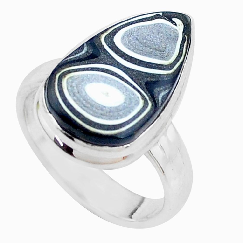 925 silver 7.97cts fordite detroit agate solitaire ring jewelry size 6 p26152