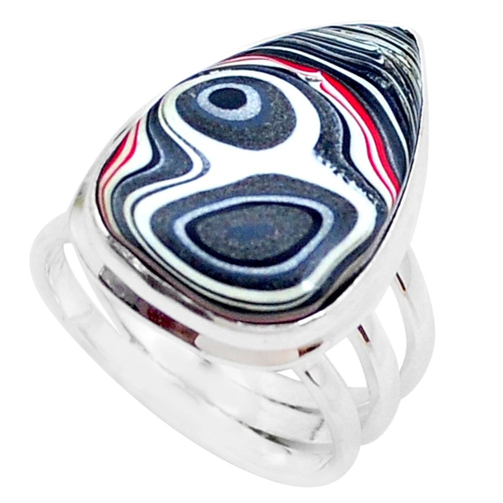 12.03cts fordite detroit agate 925 silver solitaire ring jewelry size 7 p26154