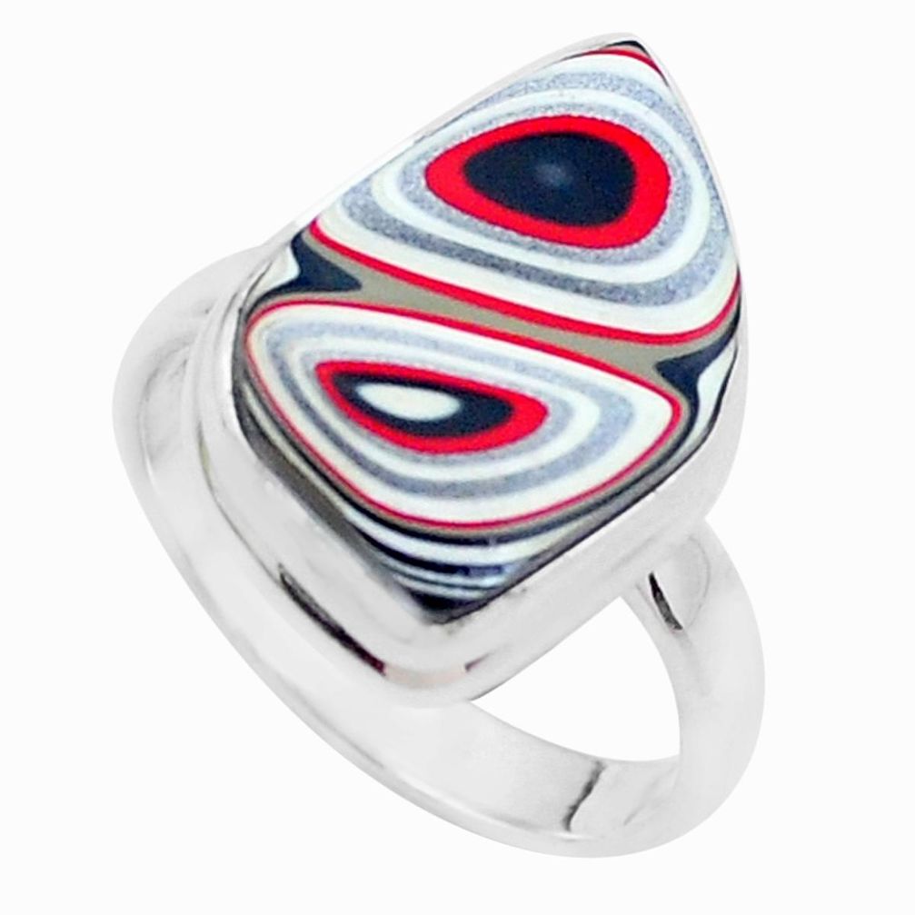 925 silver 8.73cts fordite detroit agate solitaire ring jewelry size 7.5 p26157