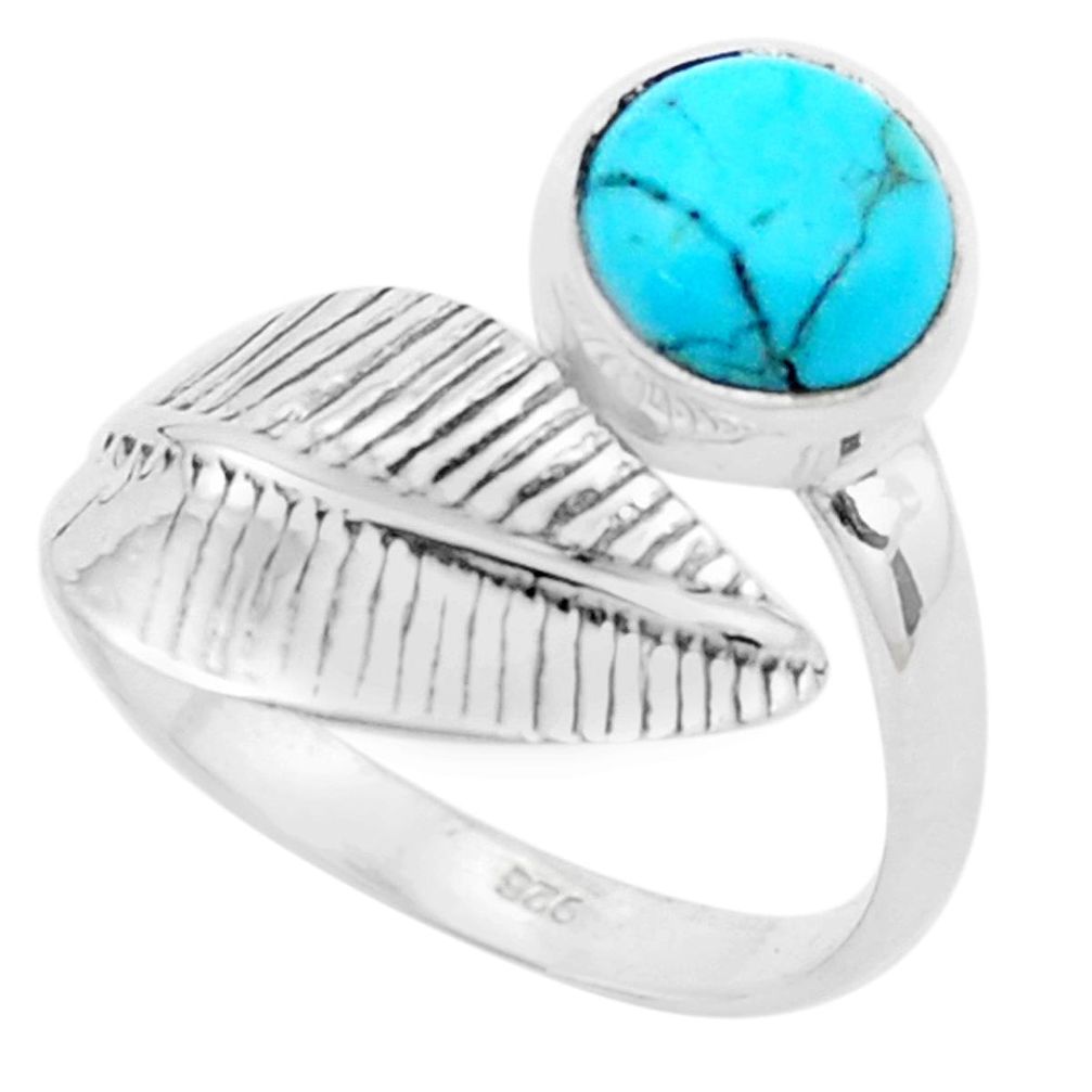 Green arizona mohave turquoise silver adjustable solitaire ring size 8.5 p26761