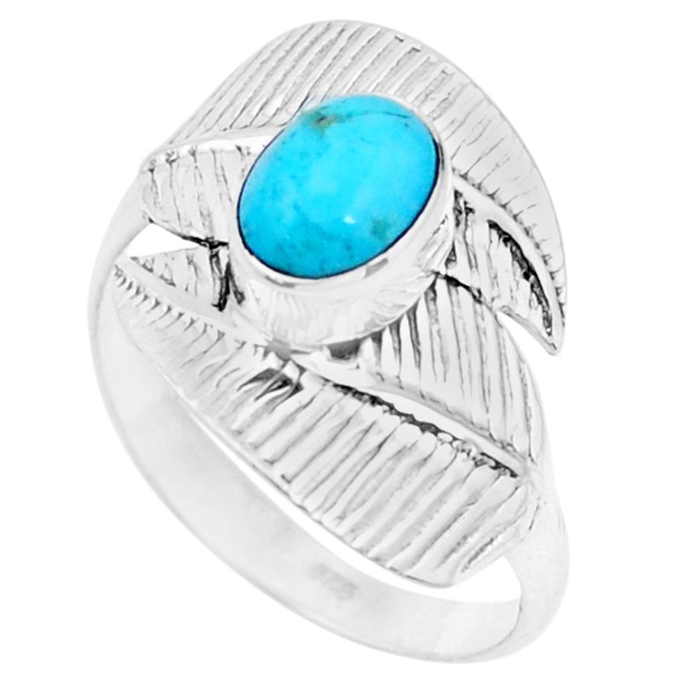 2.09cts green arizona mohave turquoise 925 silver solitaire ring size 9 p26763