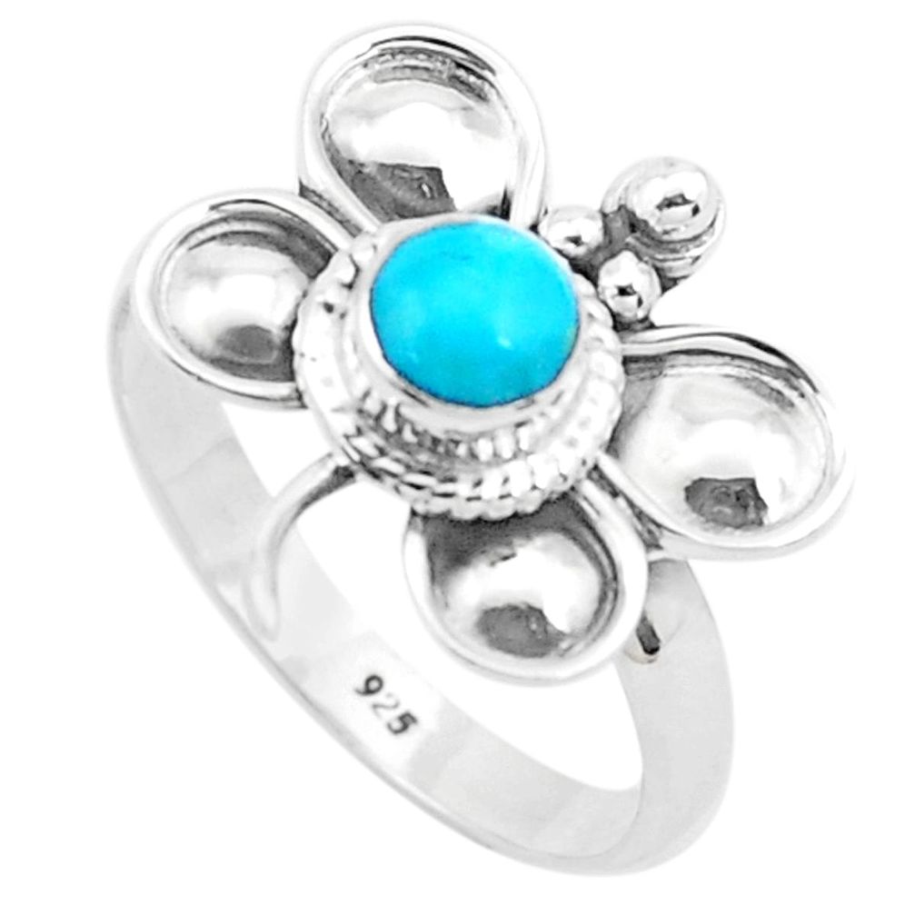 Green arizona mohave turquoise silver butterfly solitaire ring size 8.5 p26765