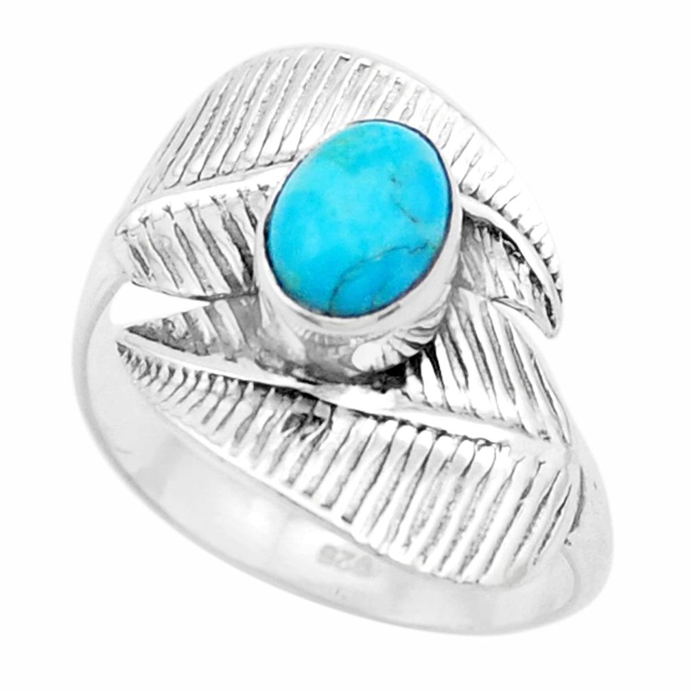 2.09cts green arizona mohave turquoise 925 silver solitaire ring size 9 p26766