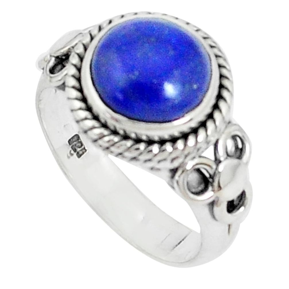 5.07cts natural blue lapis lazuli 925 sterling silver ring jewelry size 7 p27080