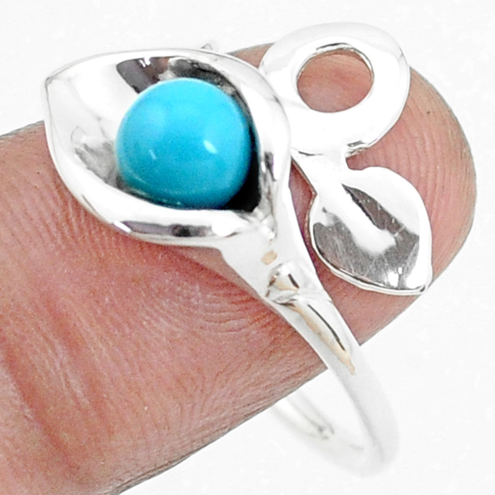 2.41cts blue sleeping beauty turquoise silver adjustable ring size 9.5 p27184