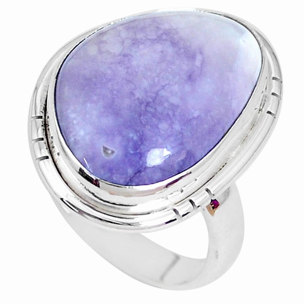11.93cts natural purple tiffany stone 925 silver solitaire ring size 8 p27802