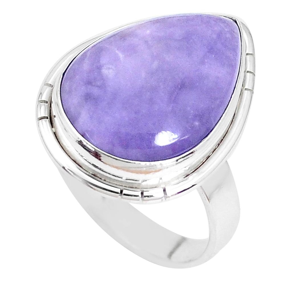 14.40cts natural purple tiffany stone 925 silver solitaire ring size 10 p27803