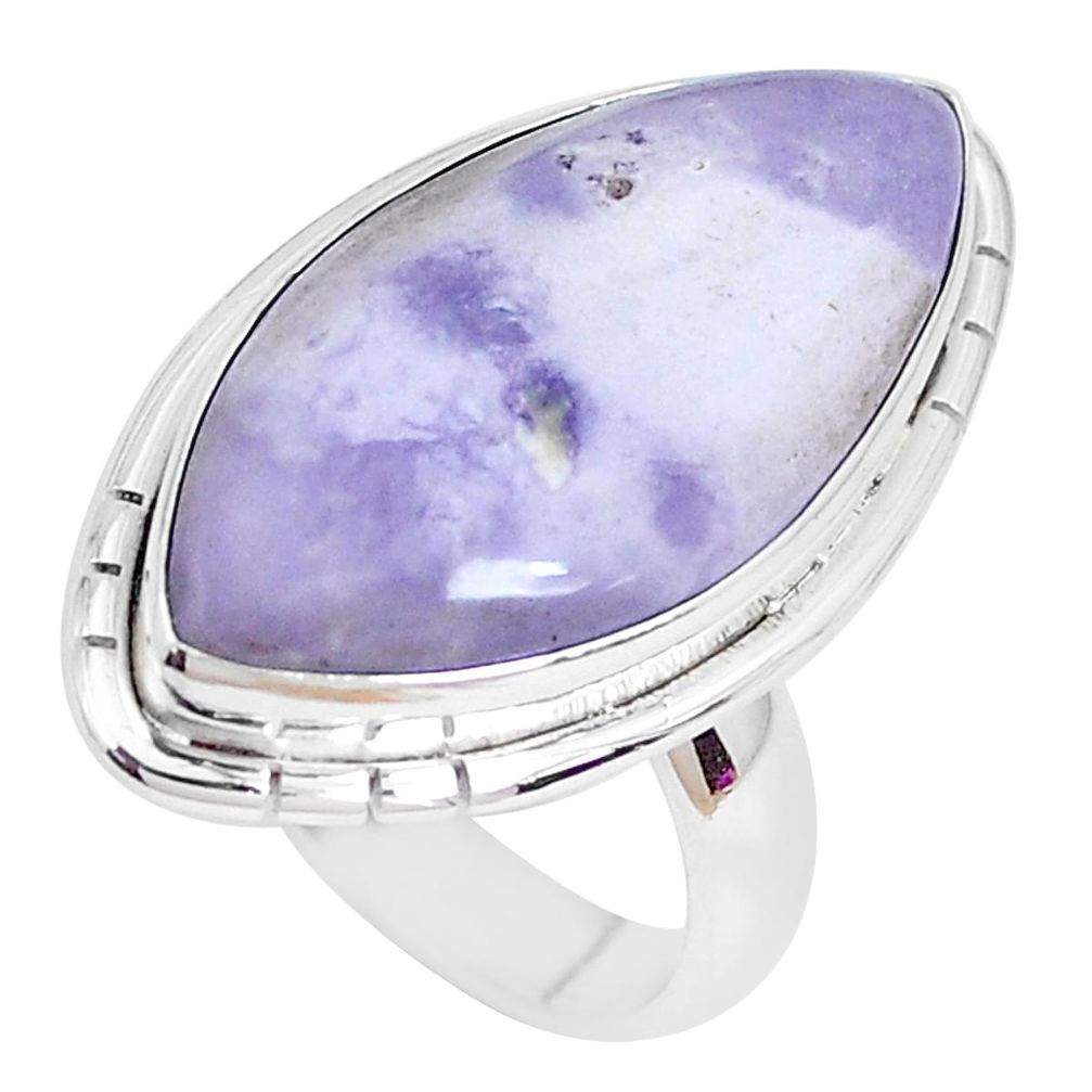 13.15cts natural purple tiffany stone 925 silver solitaire ring size 6 p27807