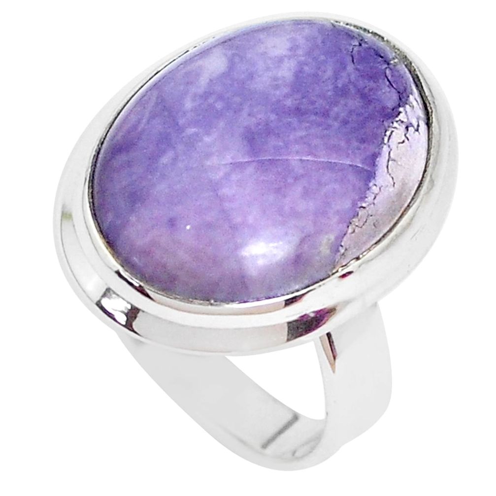 12.96cts natural purple tiffany stone 925 silver solitaire ring size 7 p27815