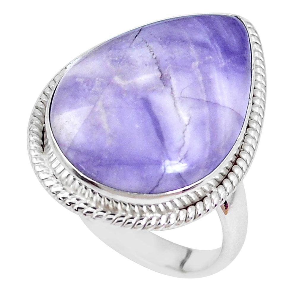 16.15cts natural purple tiffany stone 925 silver solitaire ring size 9.5 p27817