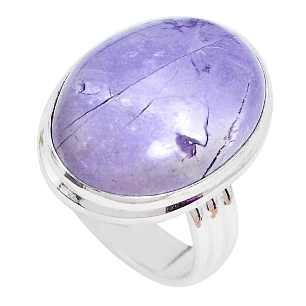 15.85cts natural purple tiffany stone 925 silver solitaire ring size 7 p27818