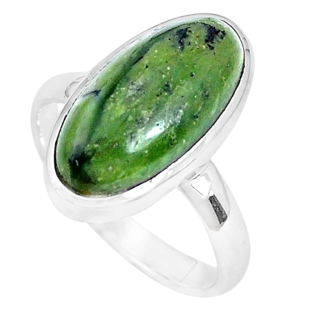 4.93cts natural green swiss imperial opal silver solitaire ring size 8 p28394