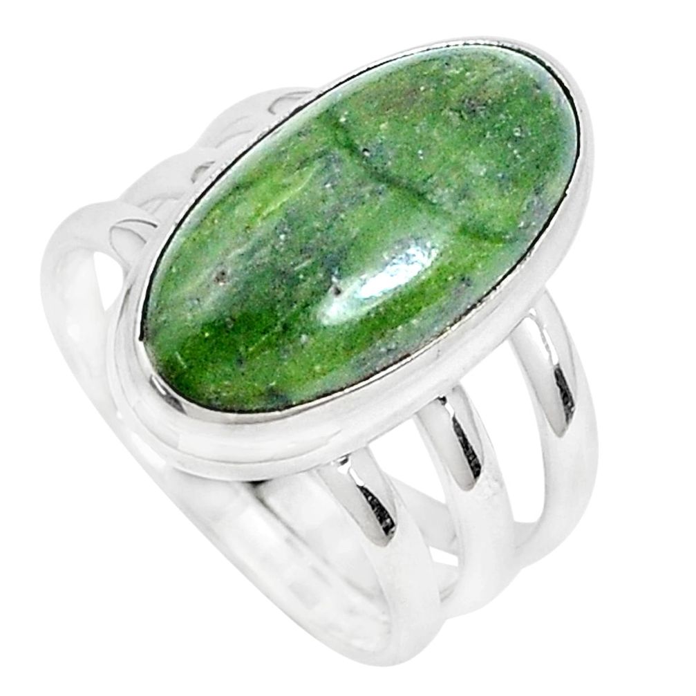 6.48cts natural green swiss imperial opal silver solitaire ring size 7 p28396