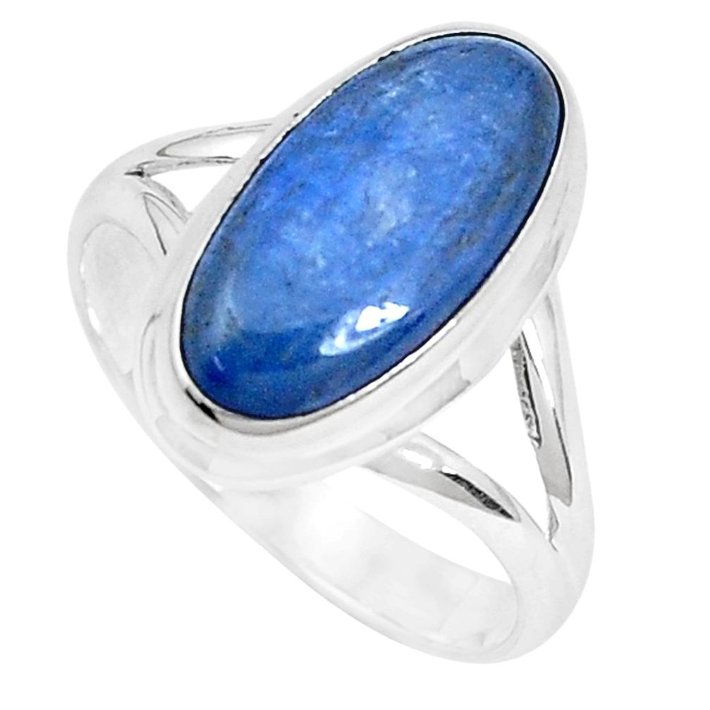 925 sterling silver 5.52cts natural blue kyanite solitaire ring size 8.5 p28412