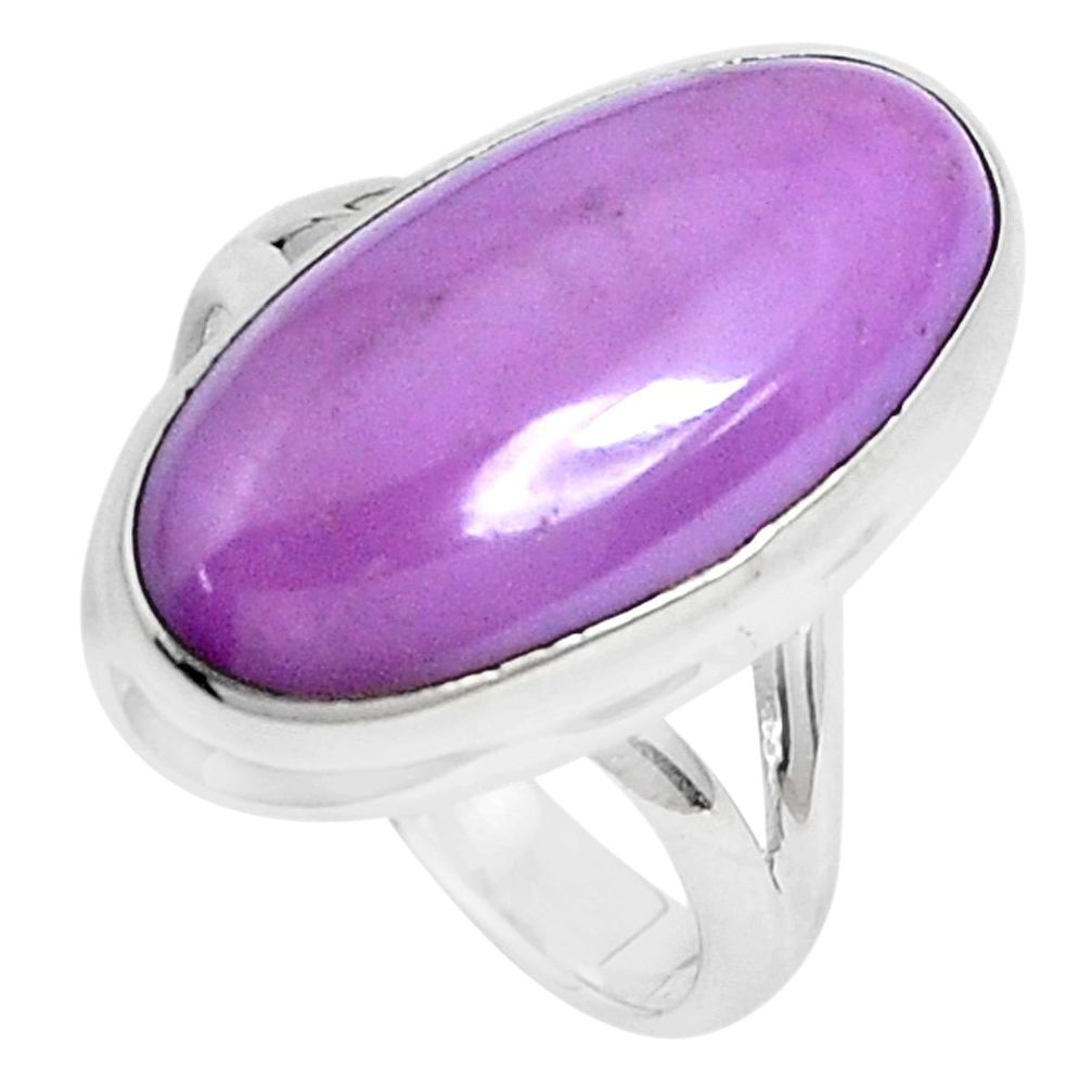 925 silver 7.97cts natural purple phosphosiderite solitaire ring size 7 p28424