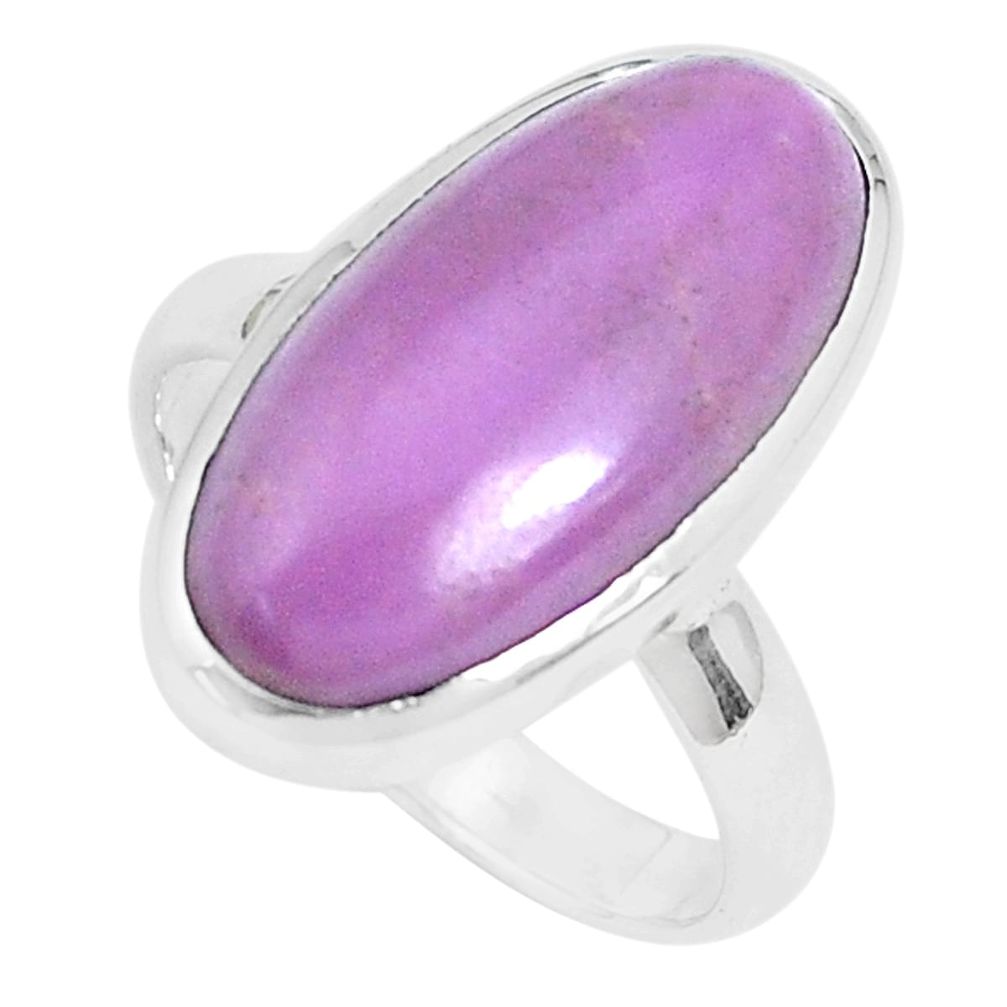 925 silver 7.04cts natural purple phosphosiderite solitaire ring size 8 p28436