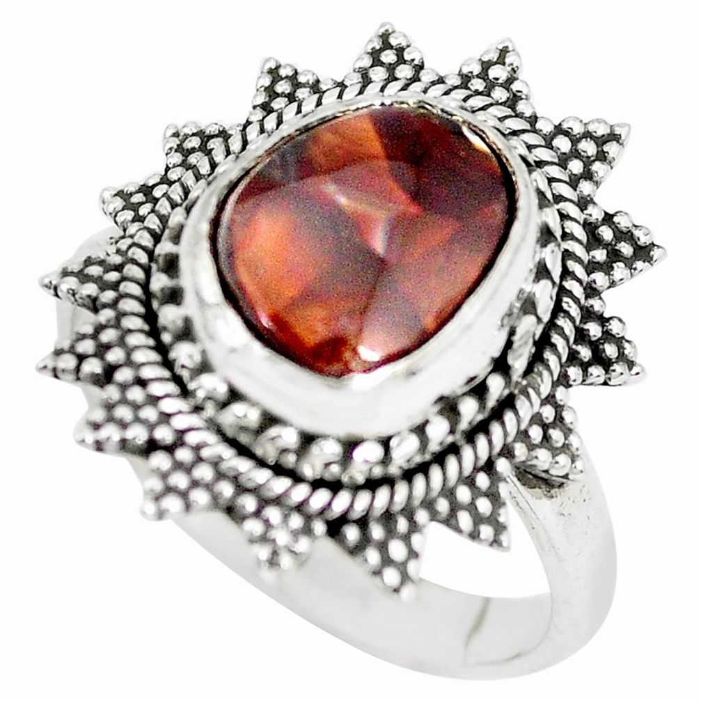 5.07cts natural mexican fire agate 925 silver solitaire ring size 8.5 p28835