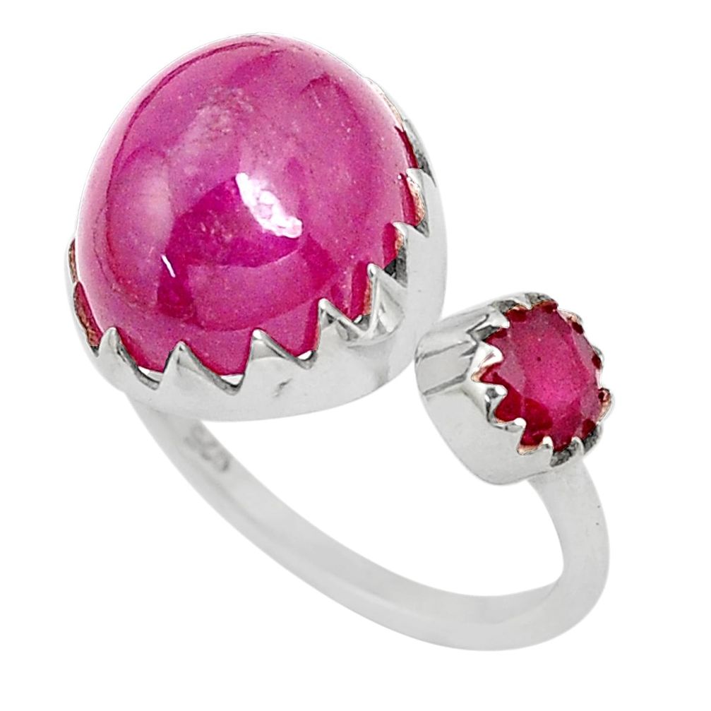 7.07cts natural pink tourmaline 925 silver adjustable ring size 5 p29790