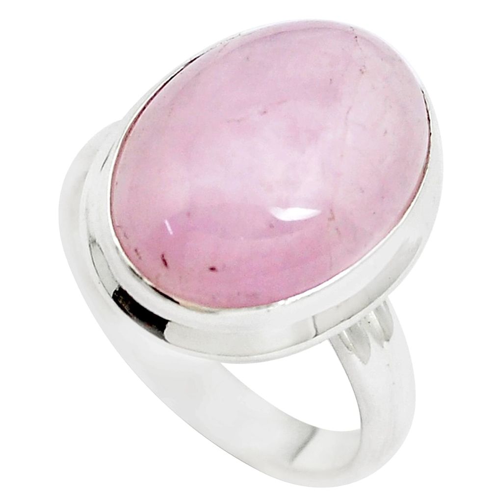 10.25cts natural pink kunzite 925 silver solitaire ring jewelry size 7 p5545