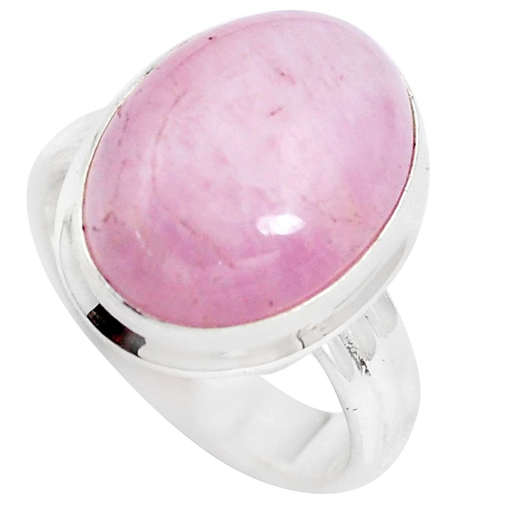 10.59cts natural pink kunzite 925 sterling silver solitaire ring size 7 p5546