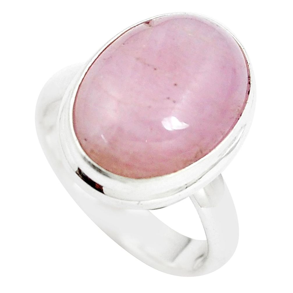 925 sterling silver 10.64cts natural pink kunzite solitaire ring size 7 p5548