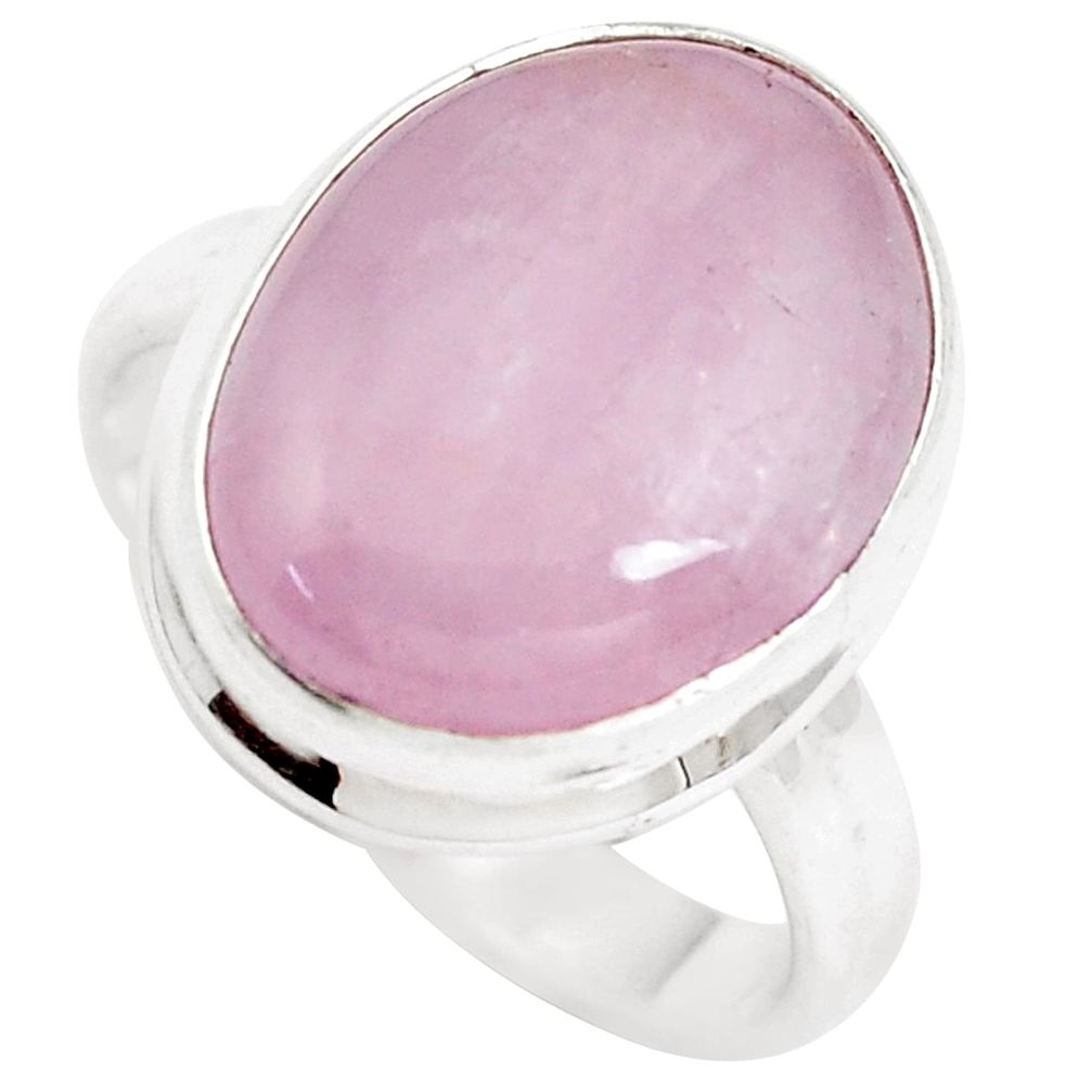 10.39cts natural pink kunzite 925 sterling silver solitaire ring size 7 p5550