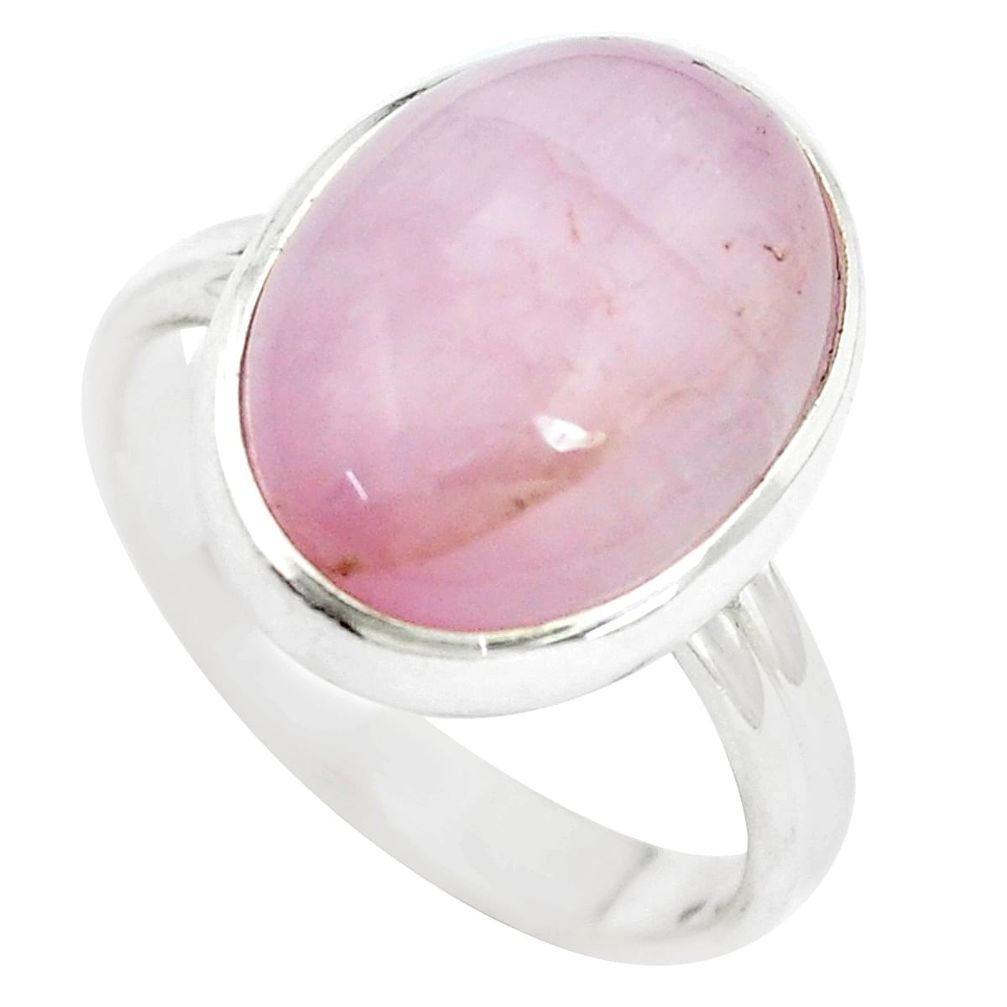 925 sterling silver 11.19cts natural pink kunzite solitaire ring size 8 p5553