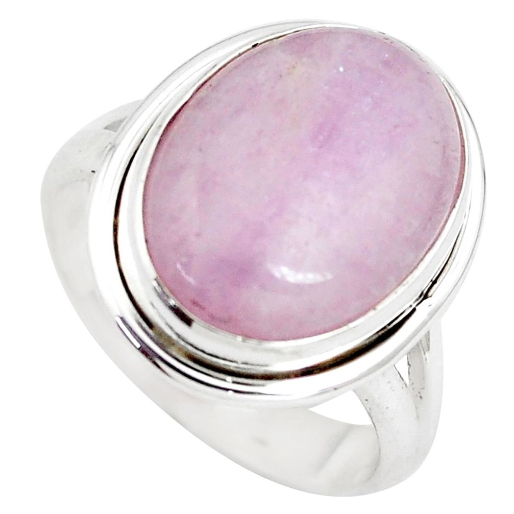 925 sterling silver 10.25cts natural pink kunzite solitaire ring size 7.5 p5560