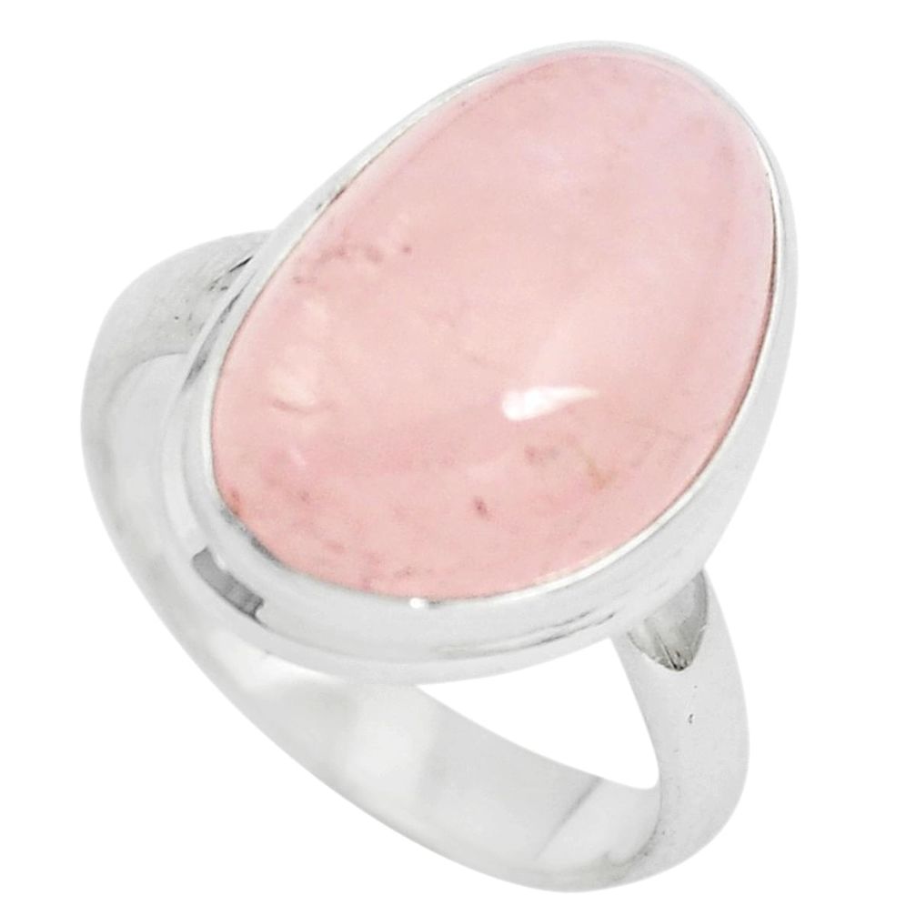 10.90cts natural pink morganite 925 sterling silver solitaire ring size 7 p5563