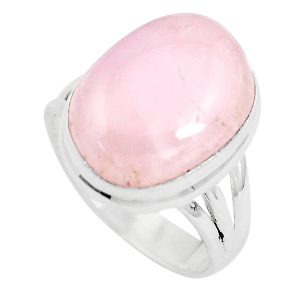 925 sterling silver 11.25cts natural pink kunzite solitaire ring size 7.5 p5564