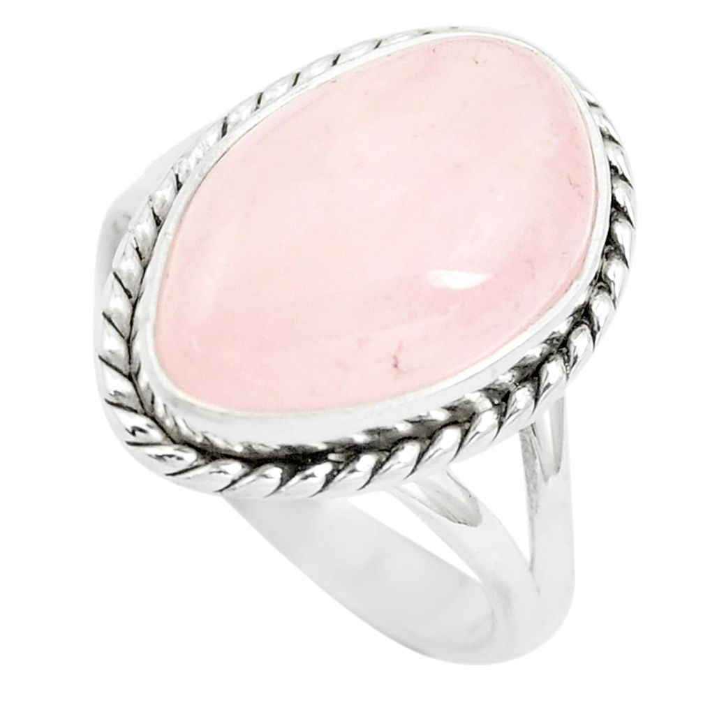 9.55cts natural pink morganite 925 silver solitaire ring jewelry size 7.5 p5574