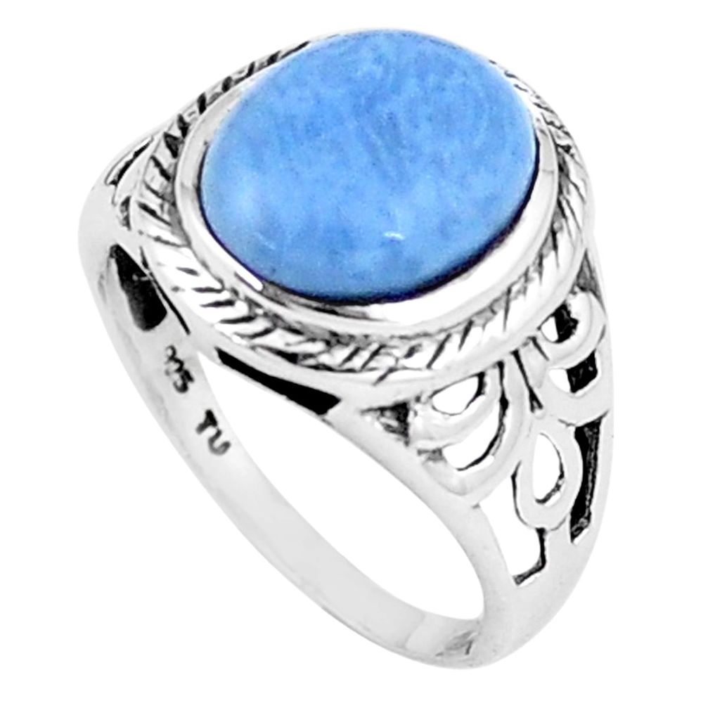 4.82cts natural blue owyhee opal 925 sterling silver solitaire ring size 6 p6371