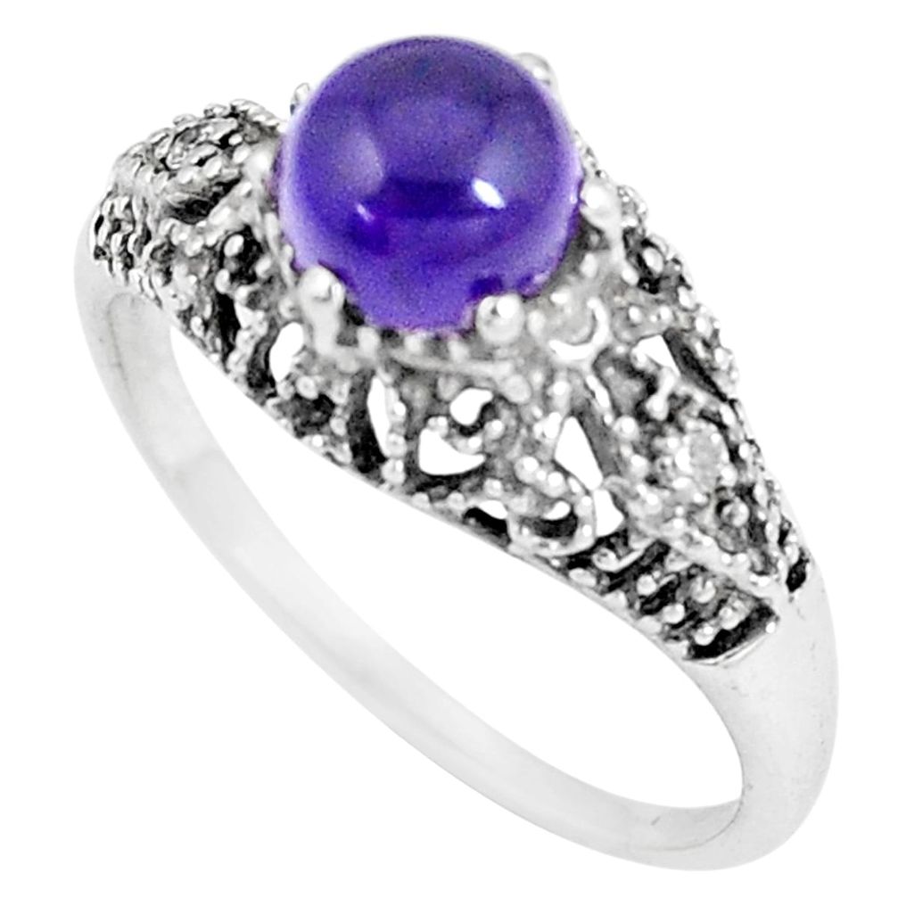 925 silver 2.95cts natural purple amethyst topaz solitaire ring size 8.5 p8104