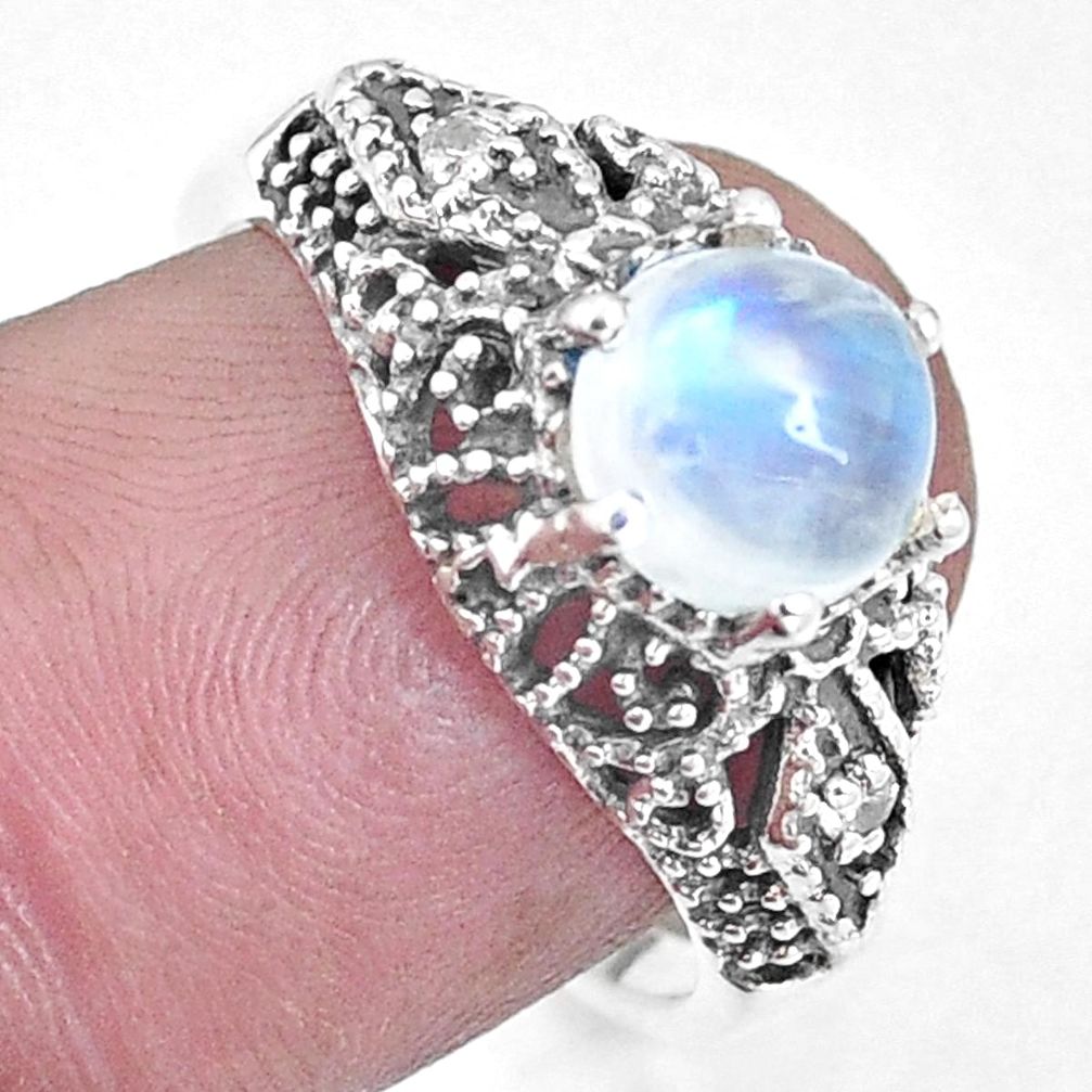 925 silver 3.11cts natural rainbow moonstone topaz solitaire ring size 7 p8118