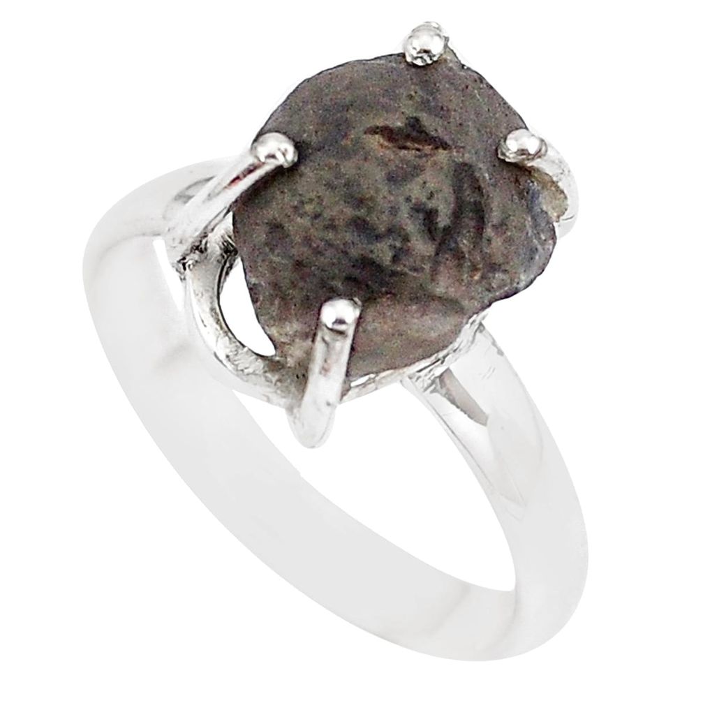 5.23cts natural brown chintamani saffordite 925 silver ring size 8 p8851