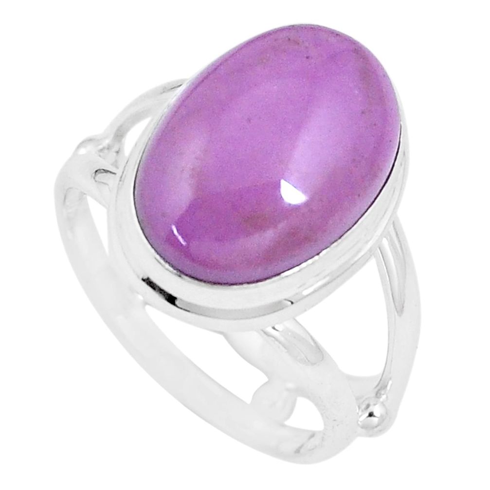 6.54cts natural purple phosphosiderite 925 silver solitaire ring size 6 p9063