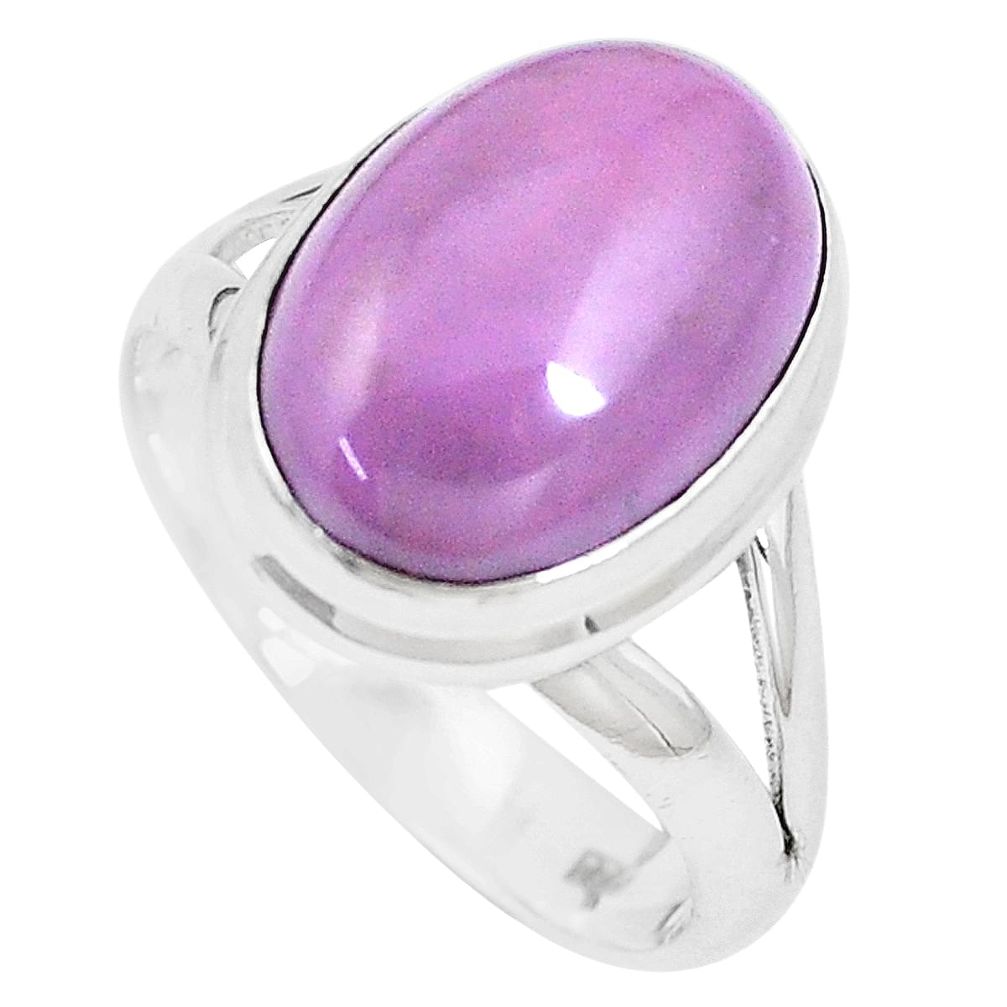 5.96cts natural purple phosphosiderite 925 silver solitaire ring size 7.5 p9065