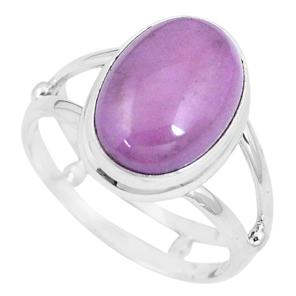 6.47cts natural purple phosphosiderite 925 silver solitaire ring size 9 p9073