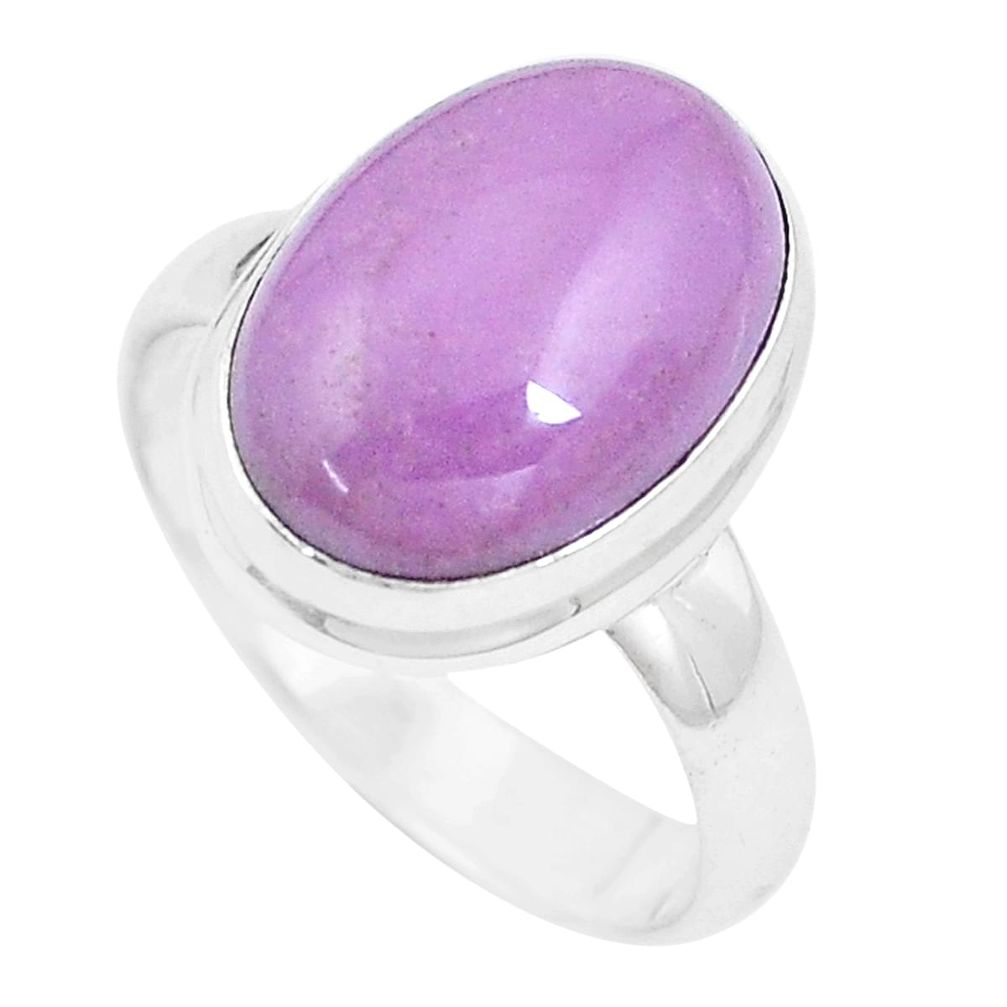 925 silver 6.57cts natural purple phosphosiderite solitaire ring size 7 p9075