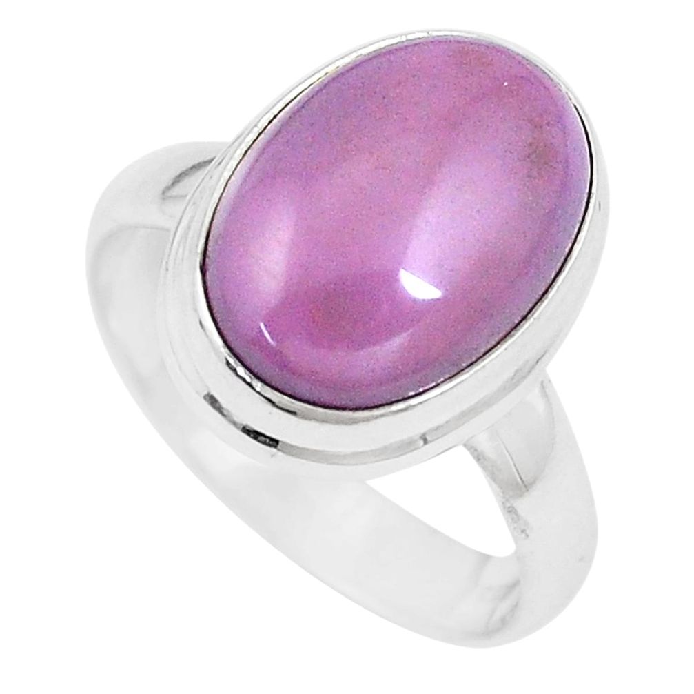 6.26cts natural purple phosphosiderite 925 silver solitaire ring size 6.5 p9076