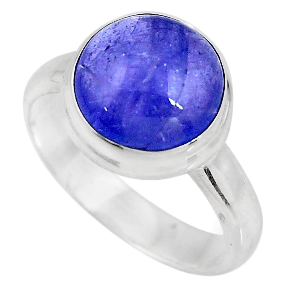 5.06cts natural blue tanzanite 925 silver solitaire ring jewelry size 6 p93057