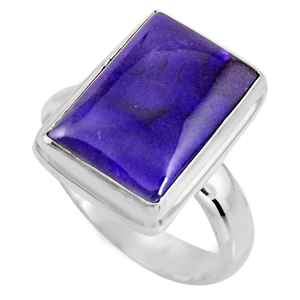 6.54cts natural purple sugilite 925 silver solitaire ring size 7.5 p93088