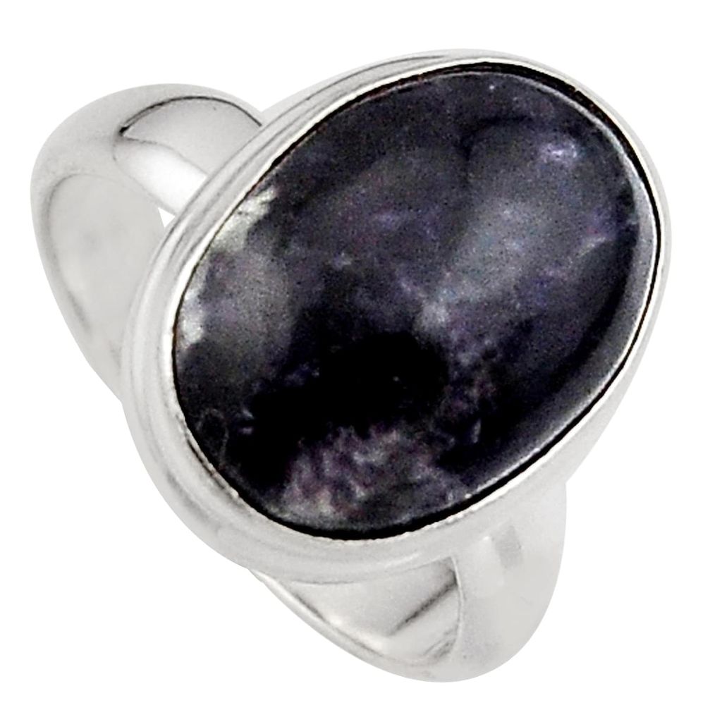 7.33cts natural purple lepidolite 925 silver solitaire ring size 6.5 p95160