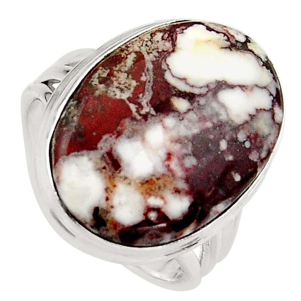 17.67cts natural wild horse magnesite 925 silver solitaire ring size 9 p95190